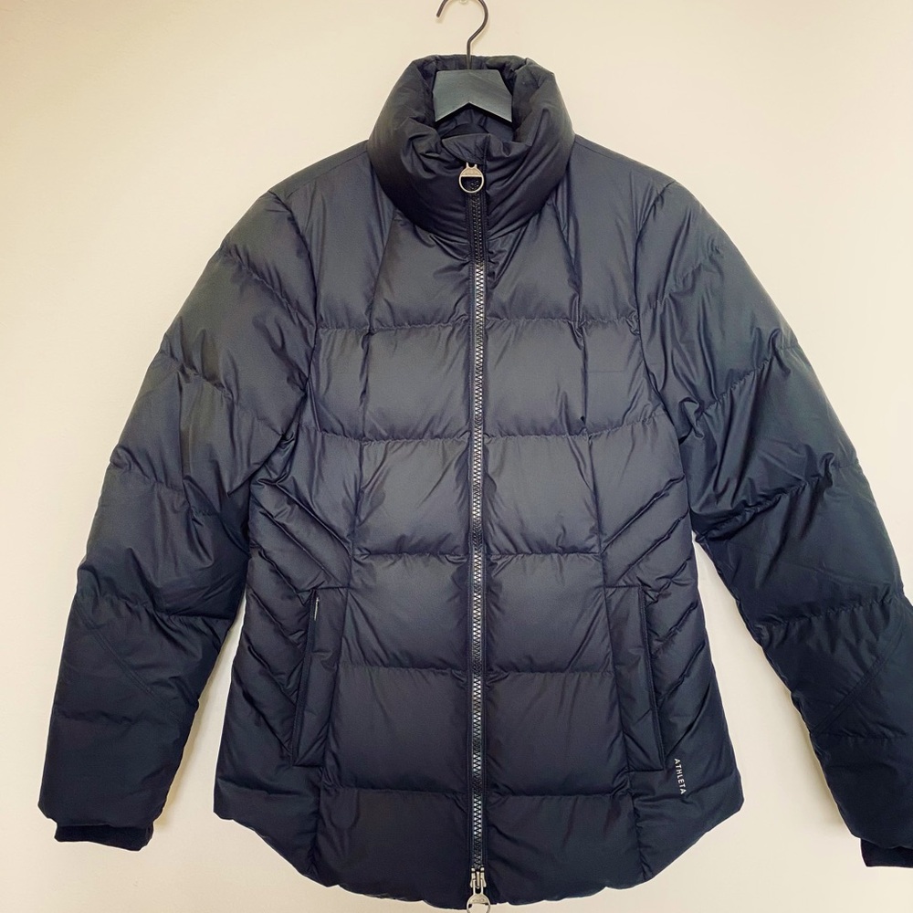 Athleta Downtown Puffer Jacket, Black Water-Repellent Size M